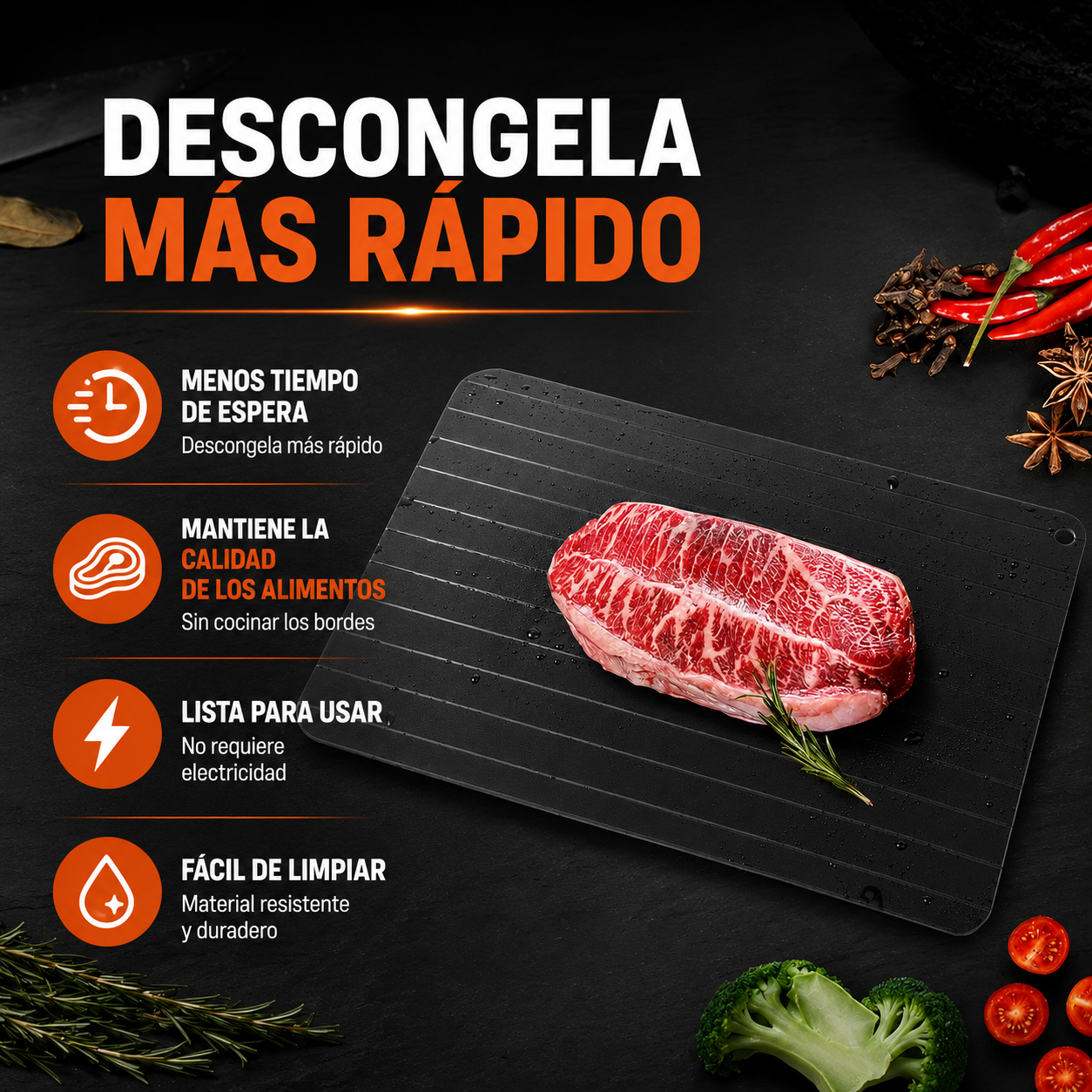 Bandeja de descongelación rápida