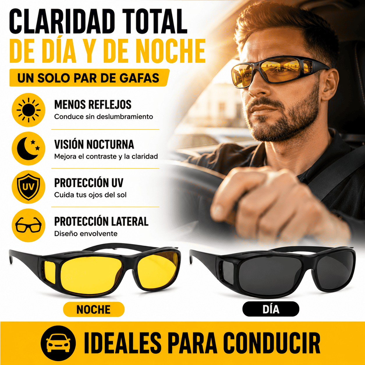 SET 2 LENTES DE CONDUCCIÓN DÍA Y NOCHE