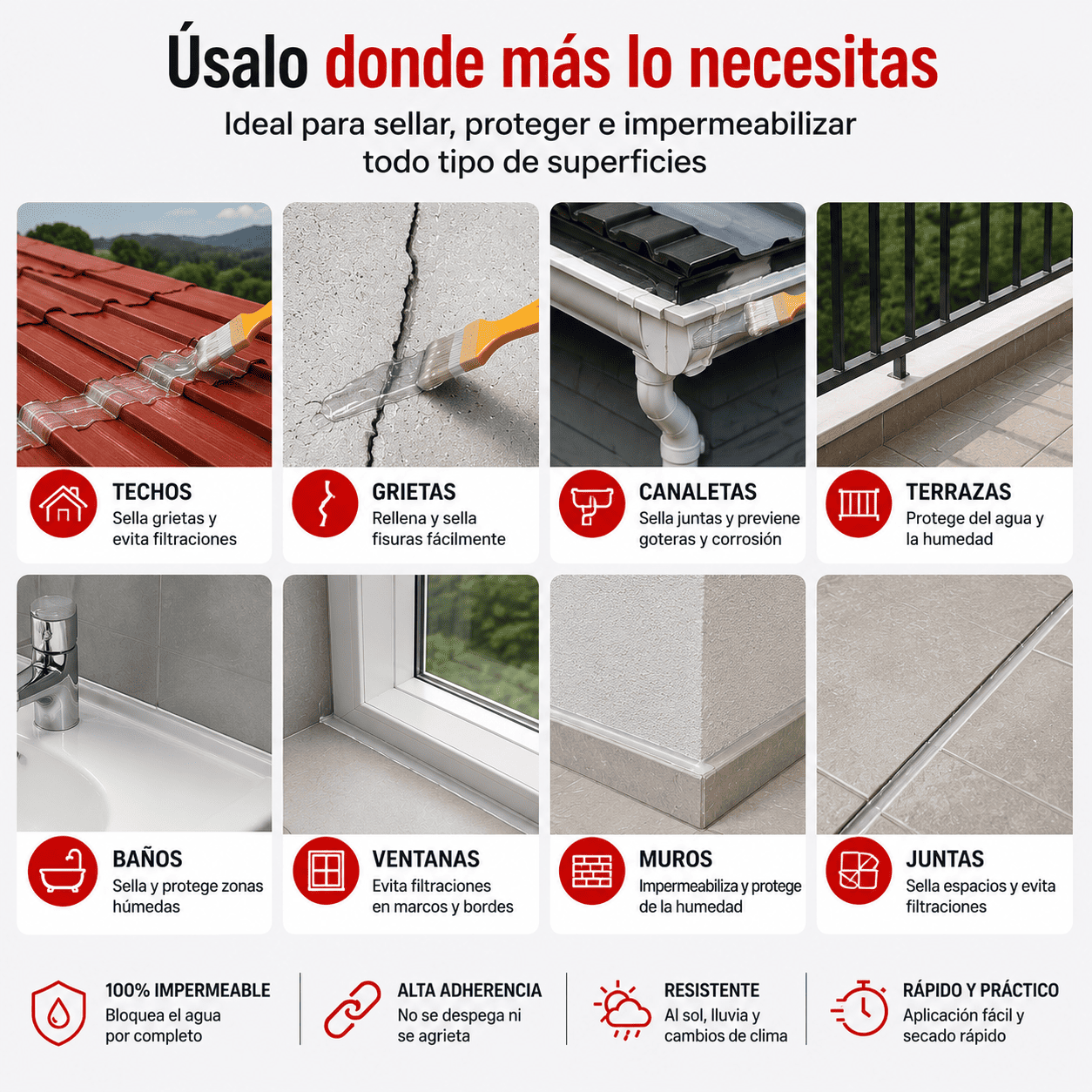 Pack x3 Sellador 300 cc - Protege de goteras y filtraciones