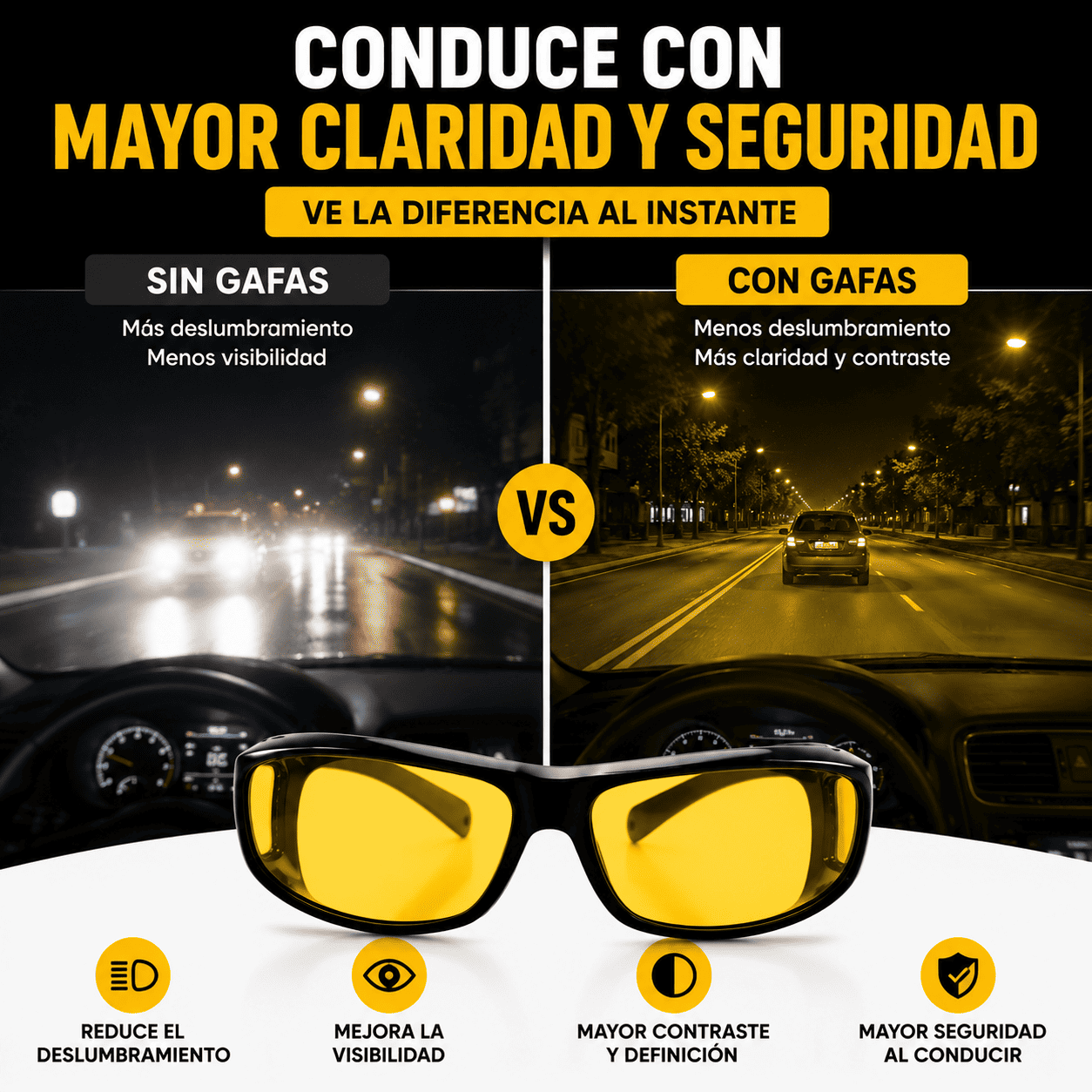SET 2 LENTES DE CONDUCCIÓN DÍA Y NOCHE