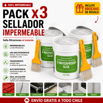 Pack x3 Sellador 300 cc - Protege de goteras y filtraciones
