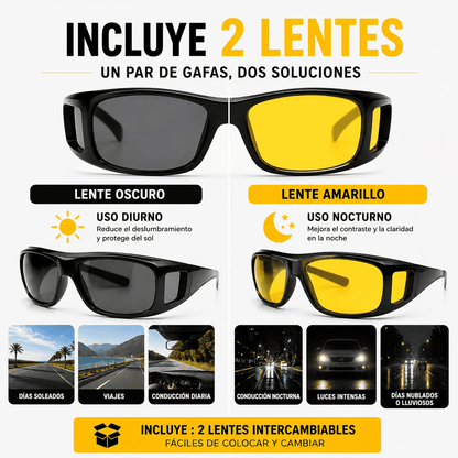 SET 2 LENTES DE CONDUCCIÓN DÍA Y NOCHE