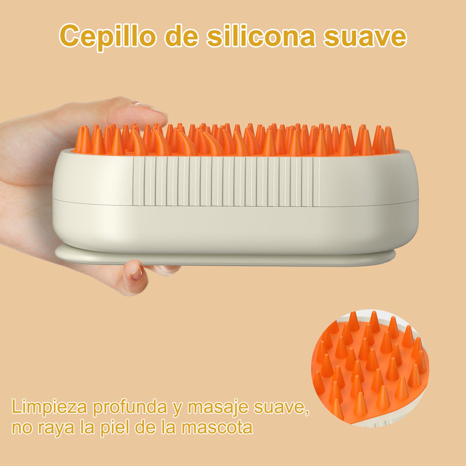 Cepillo de vapor 3 en 1 para mascotas